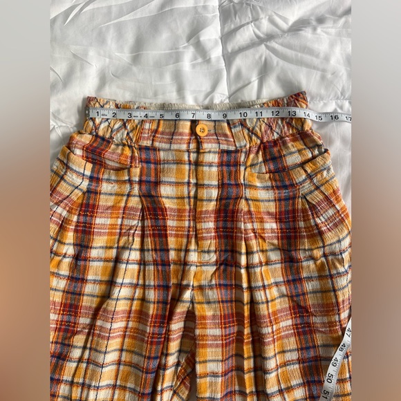 FREE PEOPLE Make A Stand Plaid Trousers NWOT - Picture 5 of 6